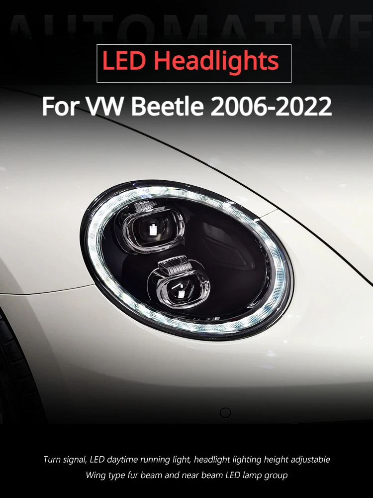 Автомобильные аксессуары для VW Beetle 2006-2022, фары головного света, фары головного света, дневные ходовые огни с поворотным сигналом, автоматическое освещение
Автомобильные аксессуары для VW Beetle 2006-2022, фары головного света, фары головного света, дневные ходовые огни с поворотным сигналом, автоматическое освещение