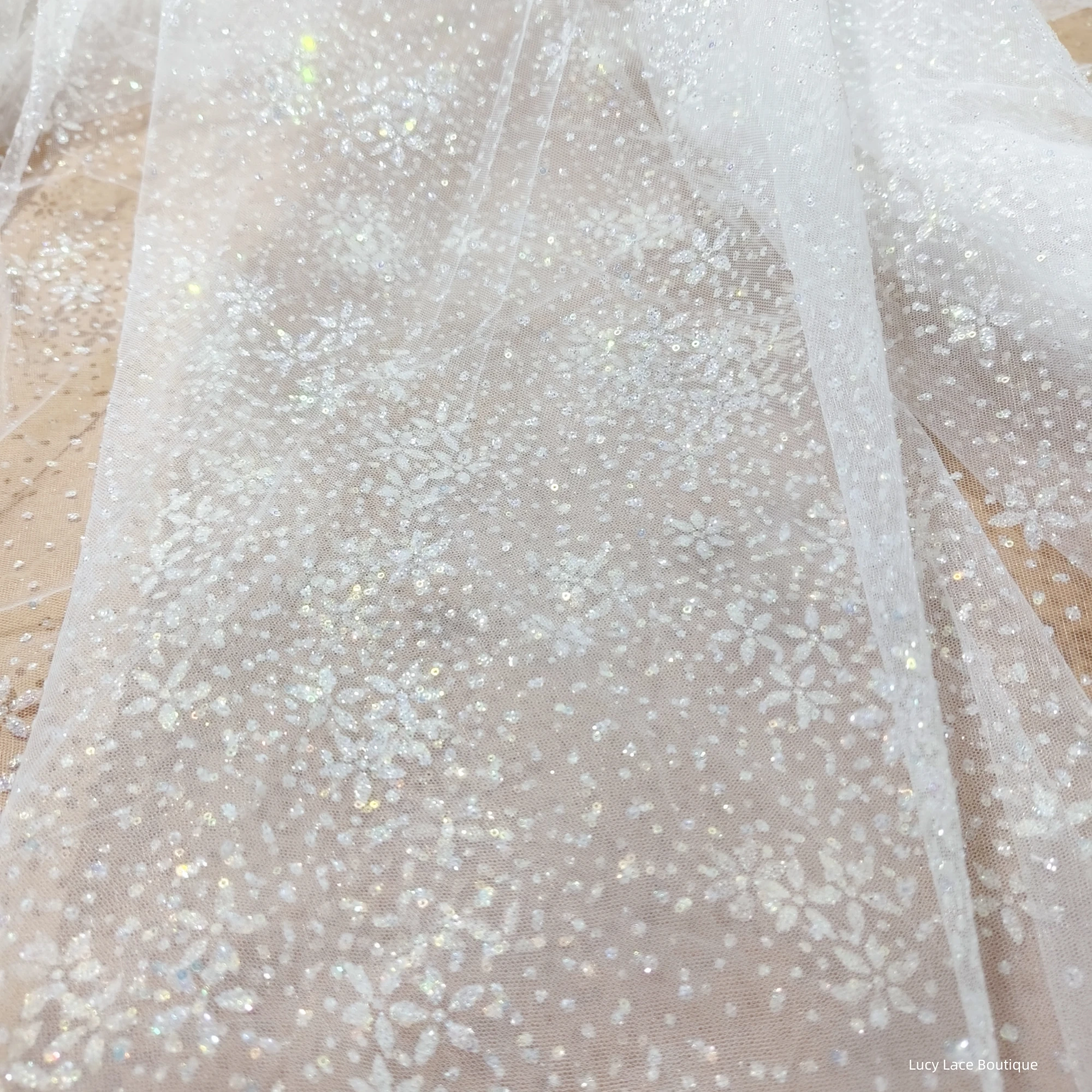 Colorful Glitters Sparkling Shimmer Gauze Lace Fabric 150CM Wide Tulle for Dress Sewing Veils DIY Materials Off White in Stock
Colorful Glitters Sparkling Shimmer Gauze Lace Fabric 150CM Wide Tulle for Dress Sewing Veils DIY Materials Off White in Stock