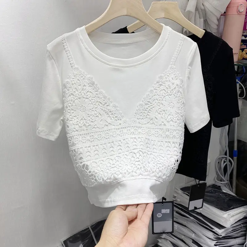 T Shirt Women Fashion Loose Short Sleeved Stitching Fake Two Piece Oversized T Shirt Design Sense Tops Summer Women Clothes
T Shirt Women Fashion Loose Short Sleeved Stitching Fake Two Piece Oversized T Shirt Design Sense Tops Summer Women Clothes