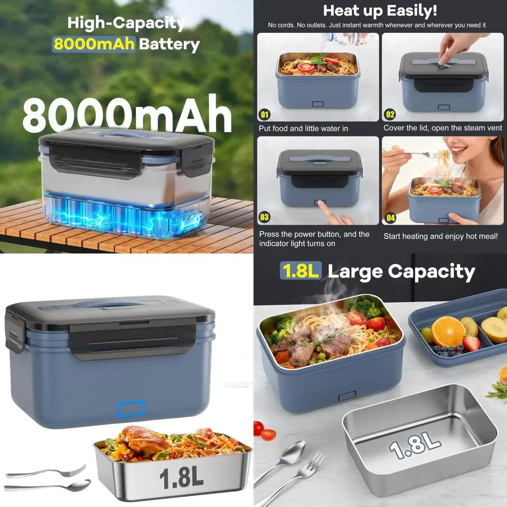 1.8L Portable Electric Lunch Warmer, Rechargeable for Adults, Ideal for Office, Picnics, and Travel
1.8L Portable Electric Lunch Warmer, Rechargeable for Adults, Ideal for Office, Picnics, and Travel
