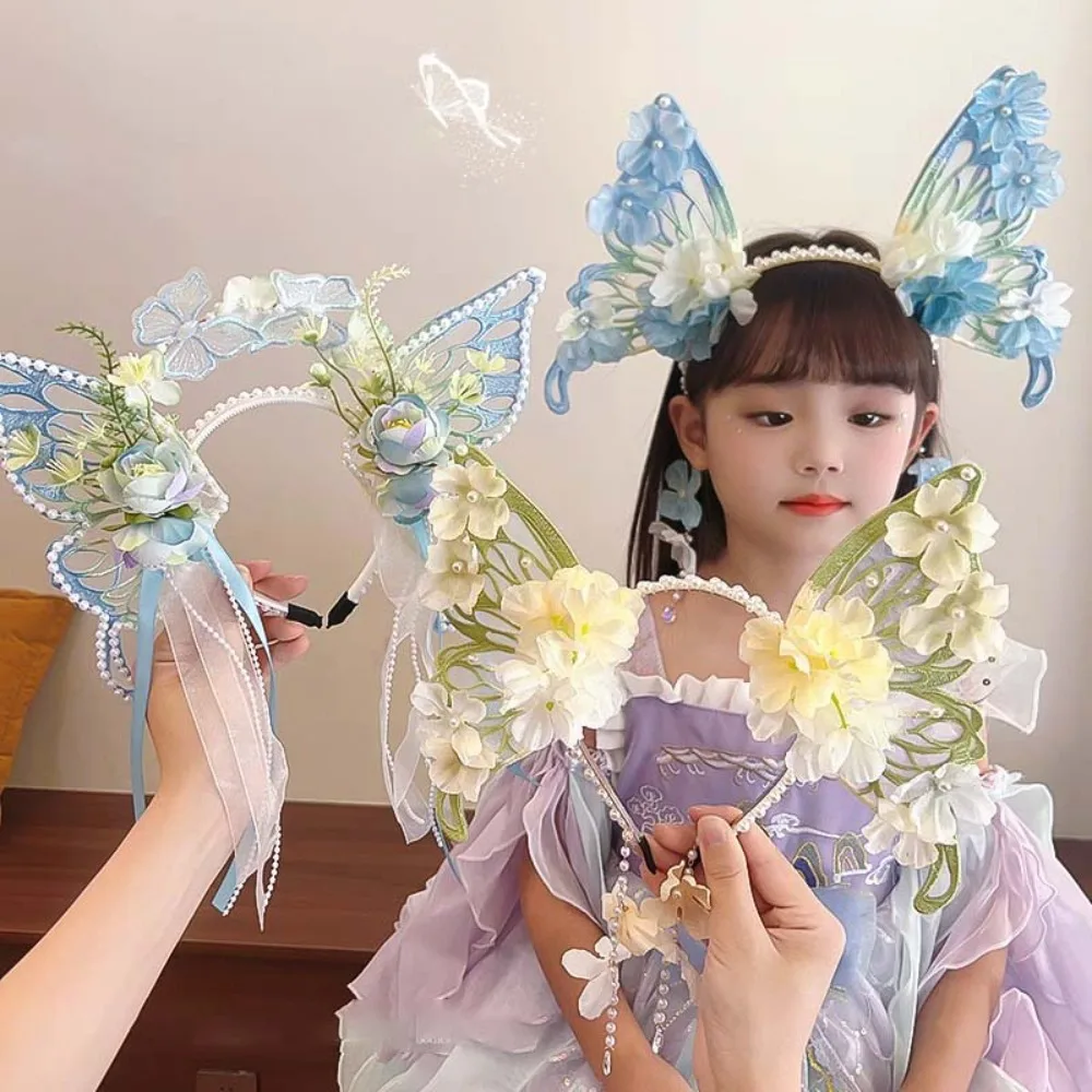 Fashion Sweet Butterfly Fairy Hair Hoop Mesh Kawaii Big Butterfly Wing Hairpins Headwear Pearl Children's Headdress Daily
Fashion Sweet Butterfly Fairy Hair Hoop Mesh Kawaii Big Butterfly Wing Hairpins Headwear Pearl Children's Headdress Daily
