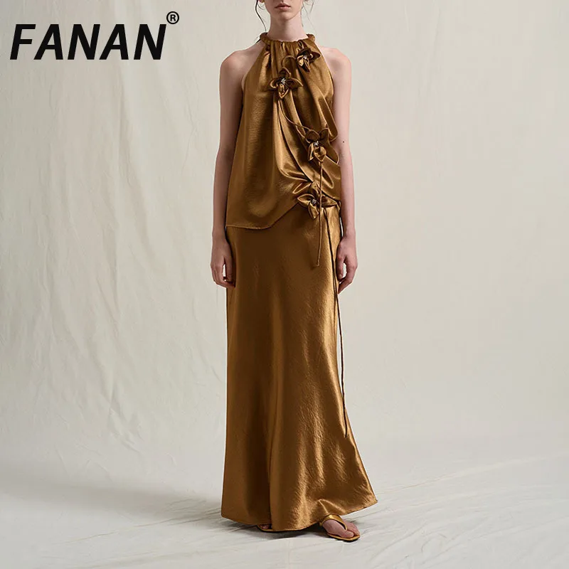 FANAN Elegant Sunscreen 2 Piece Set Women's 3D Flower Design Blackless Vest+high Waist A-line Skirts 2025 Summer New Fashion
FANAN Elegant Sunscreen 2 Piece Set Women's 3D Flower Design Blackless Vest+high Waist A-line Skirts 2025 Summer New Fashion