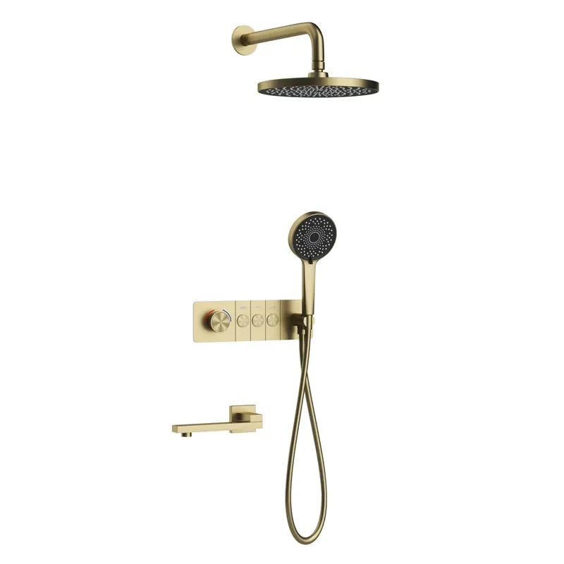 Современная горячая распродажа, настенный набор для ванны и тропического душа, роскошный термостатический смеситель для ванной комнаты, набор смесителей для душа 
Современная горячая распродажа, настенный набор для ванны и тропического душа, роскошный термостатический смеситель для ванной комнаты, набор смесителей для душа