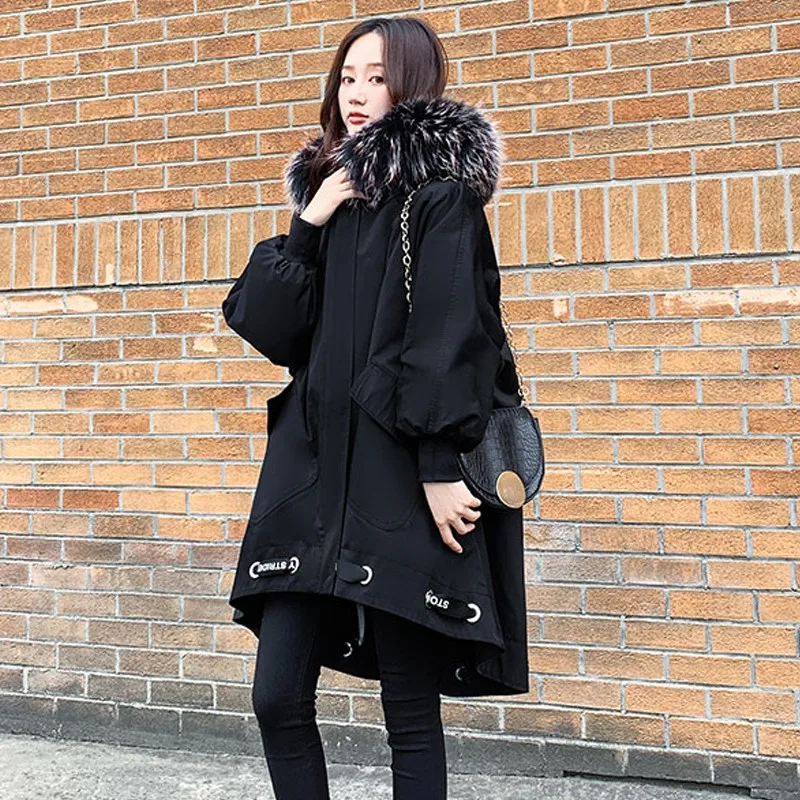 2023 Winter Jackets Parkas Women's Oversize Loose Down Coats Long Hooded Down Parkas Female Big Fur Collar Overcoat Black Jacket
2023 Winter Jackets Parkas Women's Oversize Loose Down Coats Long Hooded Down Parkas Female Big Fur Collar Overcoat Black Jacket