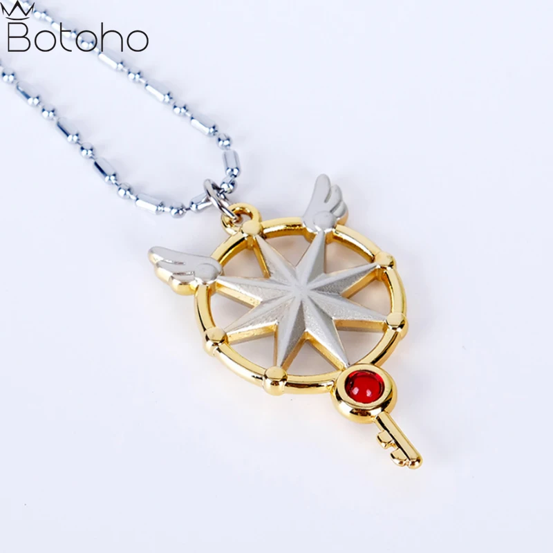Anime Cardcaptor Key Necklace Metal Pendant KINOMOTO SAKURA Cosplay Wing Star Pendant Cute Choker Jewelry Birthday Gift
Anime Cardcaptor Key Necklace Metal Pendant KINOMOTO SAKURA Cosplay Wing Star Pendant Cute Choker Jewelry Birthday Gift