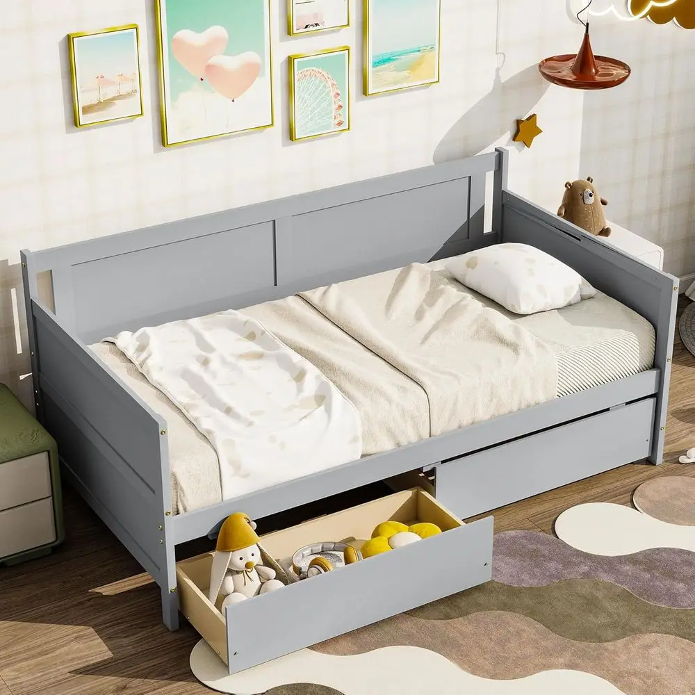 Gray Twin Daybed with Storage, Dual-Use Sturdy Bed for Kids or Living Spaces, No Box Spring Needed
Gray Twin Daybed with Storage, Dual-Use Sturdy Bed for Kids or Living Spaces, No Box Spring Needed