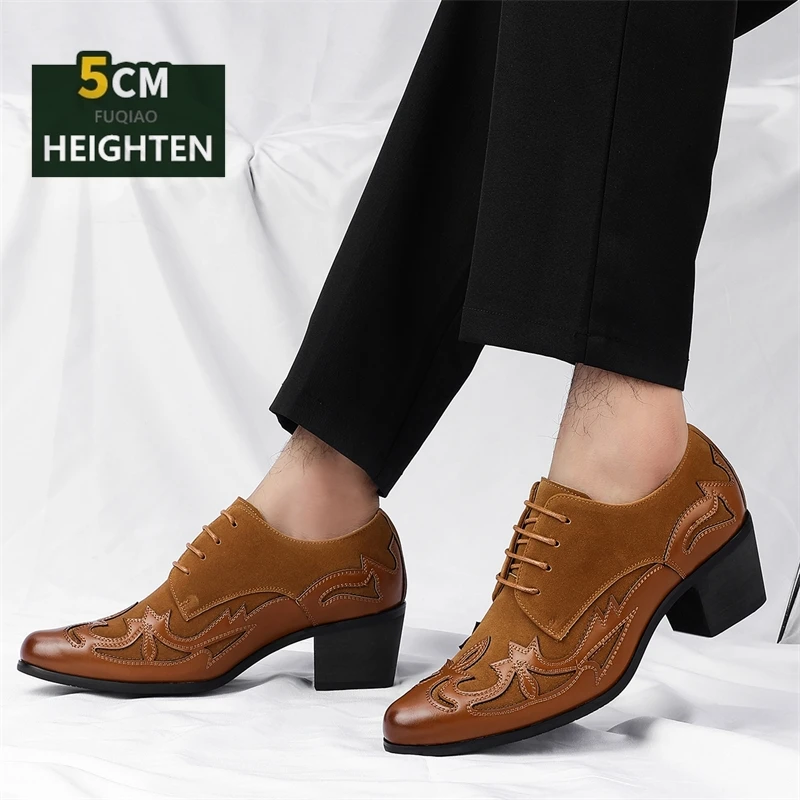 5cm Elevator Men Oxford Leather Shoes Embroidery Pattern Business Casual Men Shoes Wedding Party Formal Dress Comfor Breathable
5cm Elevator Men Oxford Leather Shoes Embroidery Pattern Business Casual Men Shoes Wedding Party Formal Dress Comfor Breathable