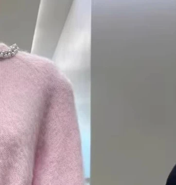 Women's pink diamond studded long sleeved knitted pullover
Women's pink diamond studded long sleeved knitted pullover