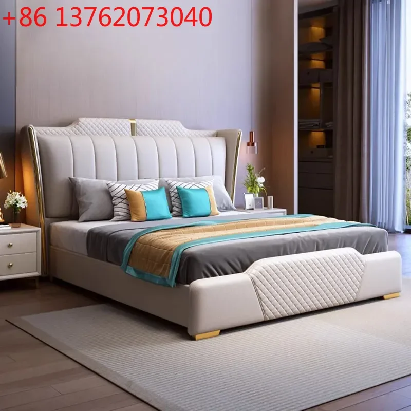 Royal Queen Double Bed Nordic King High End Headboard Frame Double Bed Modern Sleeping Cama Matrimonio Furniture For Bedroom
Royal Queen Double Bed Nordic King High End Headboard Frame Double Bed Modern Sleeping Cama Matrimonio Furniture For Bedroom