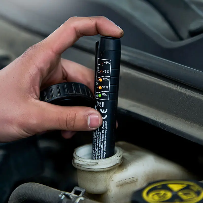 Car Brake Fluid Tester, 5 LED Oil Quality Tester Pen, Brake Oil Water Content Detector, Automotive Brake Fluid Moisture Meter
Car Brake Fluid Tester, 5 LED Oil Quality Tester Pen, Brake Oil Water Content Detector, Automotive Brake Fluid Moisture Meter