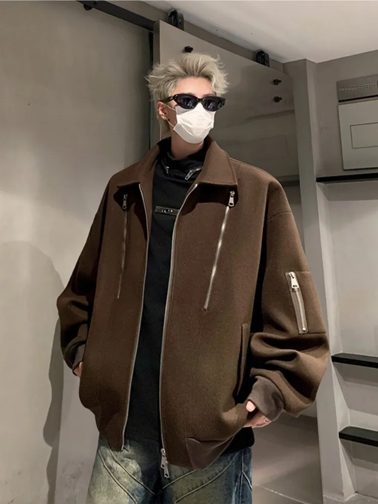 Мужская шерстяная куртка в стиле ретро, американская, весенняя, на молнии, с отложным воротником, мотоциклетная, модная, бренд Haome, байкерская одежда
Мужская шерстяная куртка в стиле ретро, американская, весенняя, на молнии, с отложным воротником, мотоциклетная, модная, бренд Haome, байкерская одежда