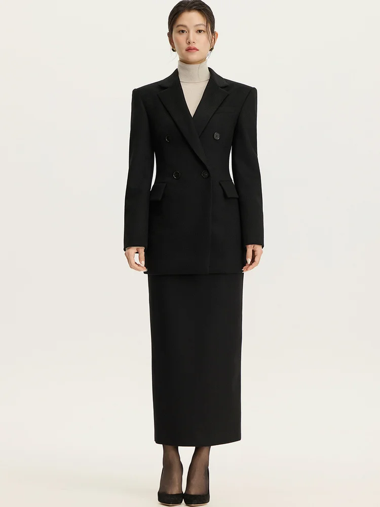 High Waist Long Length Double Breasted Wool Suit Set Fashionable Winter New Arrival Women's Commute Style Two Piece Ensemble
High Waist Long Length Double Breasted Wool Suit Set Fashionable Winter New Arrival Women's Commute Style Two Piece Ensemble