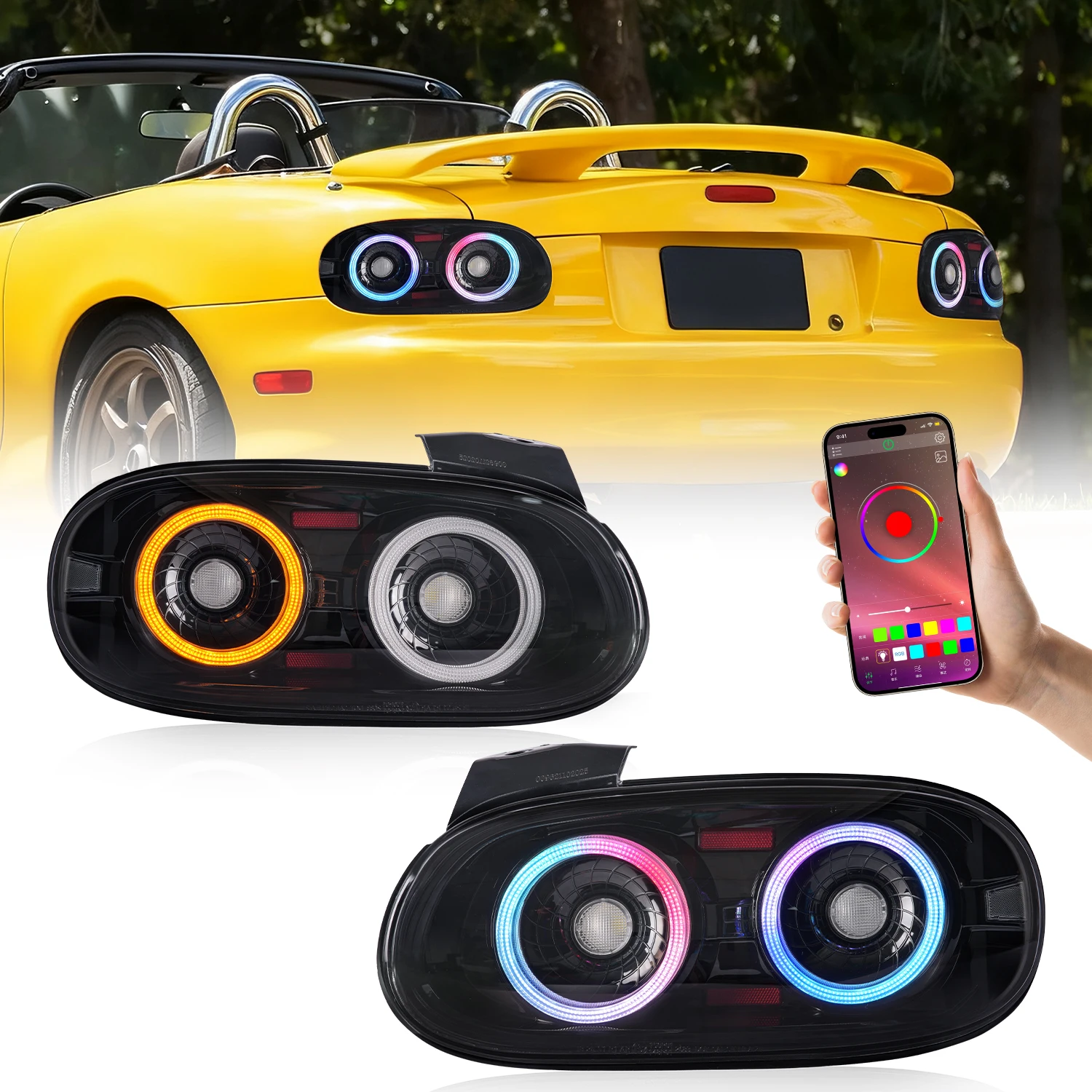 Archaic RGB LED Taillight for Mazda MX5 Miata NB Rear Lamp 1998-2005 Tail Light Emark Approved with Reflector Car Lamp
Archaic RGB LED Taillight for Mazda MX5 Miata NB Rear Lamp 1998-2005 Tail Light Emark Approved with Reflector Car Lamp