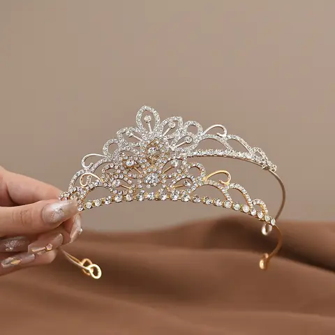 Mini couronnes peigne à cheveux diadèmes de mariée en cristal pour filles strass perle mariage fête d'anniversaire accessoires de cheveux pour enfants