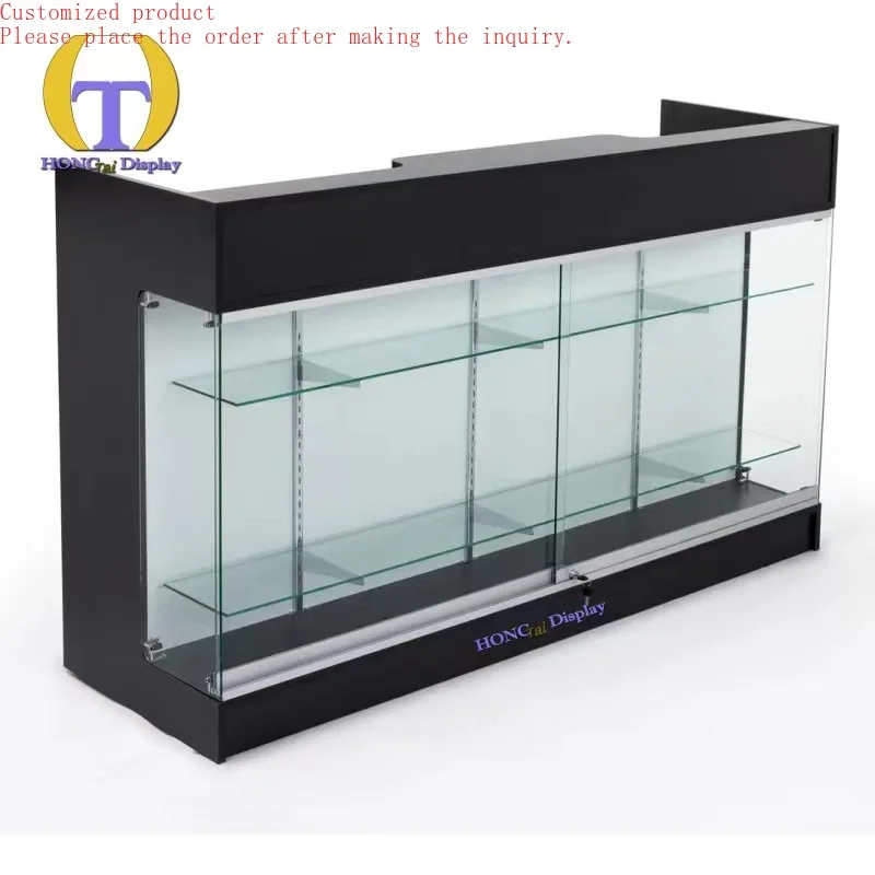 Custom.Wholesale Price Black Wood Cashier Customized Multi-size Glass Cashier With Control Colored LED Lights
Custom.Wholesale Price Black Wood Cashier Customized Multi-size Glass Cashier With Control Colored LED Lights