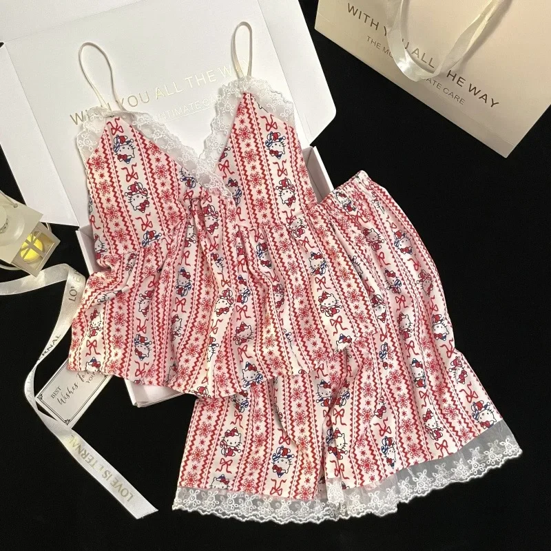 2025 summer new Hello Kitty women's casual pajamas two-piece suspender shorts cartoon red Hello Kitty women's loungewear
2025 summer new Hello Kitty women's casual pajamas two-piece suspender shorts cartoon red Hello Kitty women's loungewear