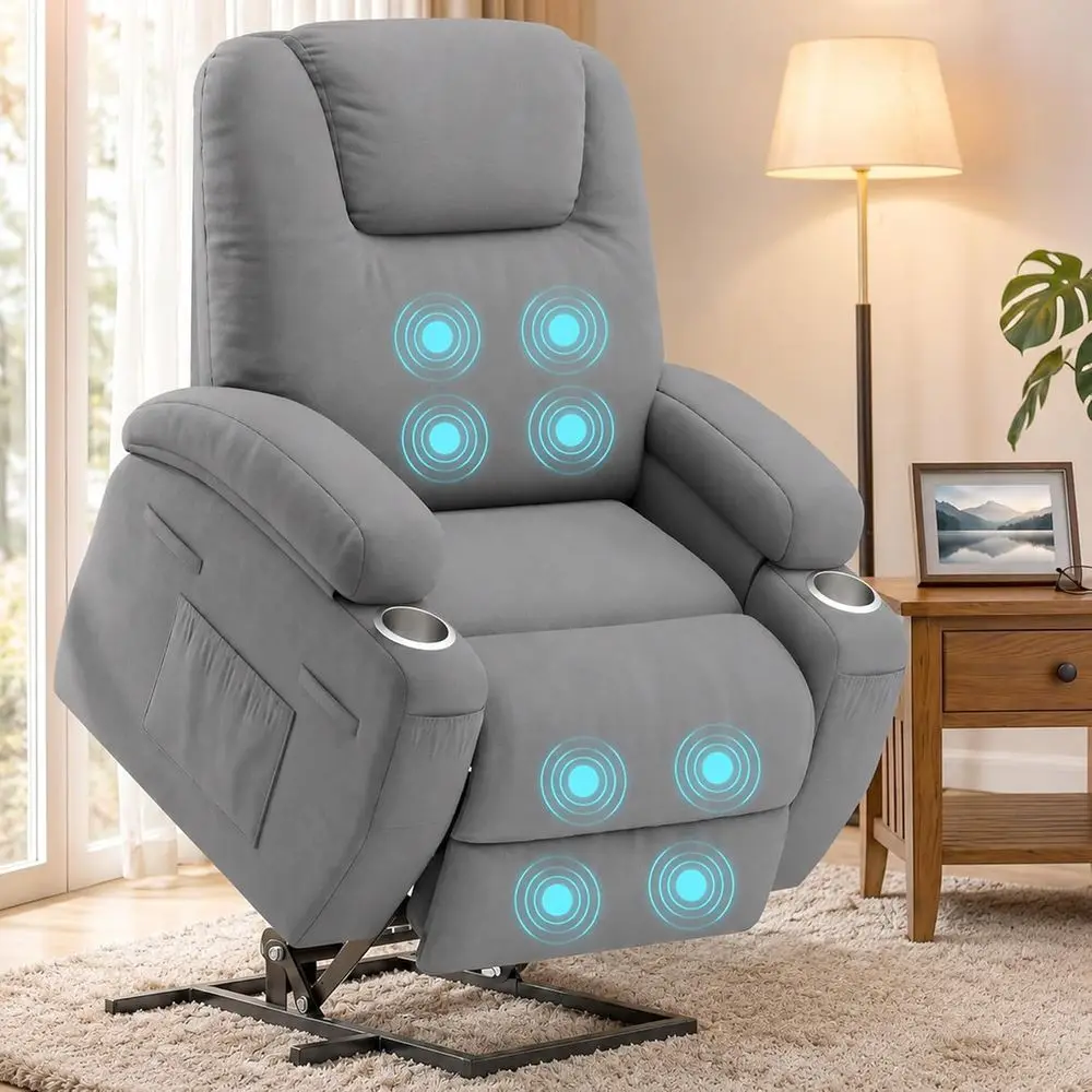 Ergonomic Massage Recliner Chair with Cup Holders and Side Pockets, Remote Control, Gray
Ergonomic Massage Recliner Chair with Cup Holders and Side Pockets, Remote Control, Gray
