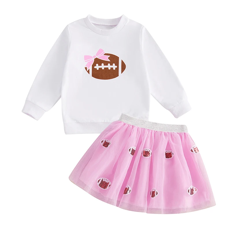 Kids Girl Fall Outfits Rugby Print Long Sleeve Sweatshirts and Layered Tulle Mini Skirts 2Pcs Clothes Set
Kids Girl Fall Outfits Rugby Print Long Sleeve Sweatshirts and Layered Tulle Mini Skirts 2Pcs Clothes Set
