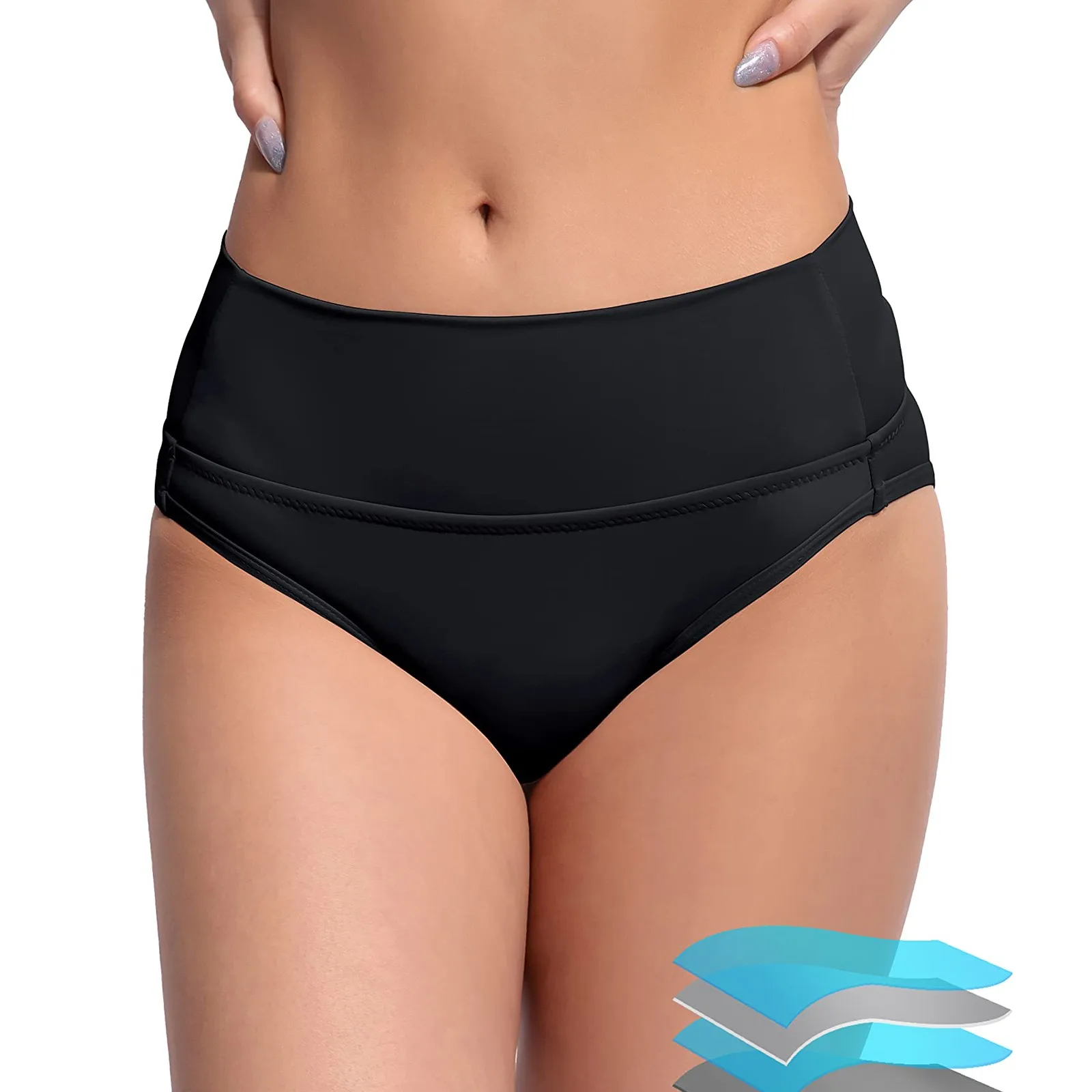 High Waist Women's Menstrual Swimwear Briefs Leakproof Period Solid Color Bathers Black Bikini Bottom Female Swimsuit Trunks
High Waist Women's Menstrual Swimwear Briefs Leakproof Period Solid Color Bathers Black Bikini Bottom Female Swimsuit Trunks
