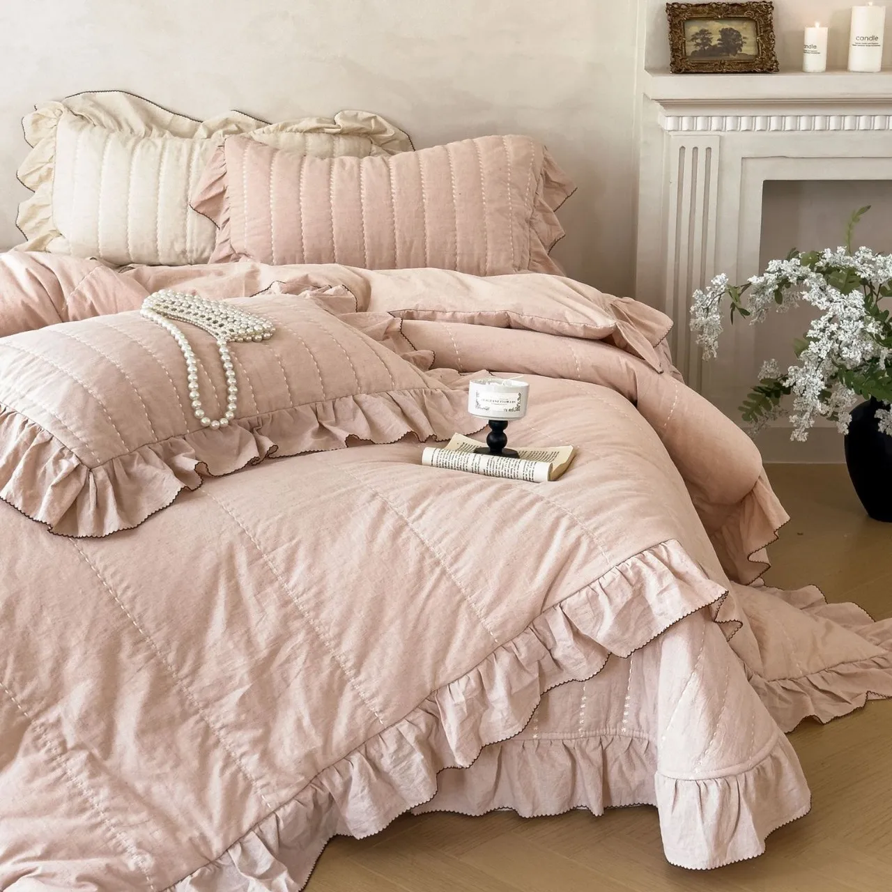 Soft Breathable Cotton Linen Quilt Set 3Pcs Luxury Multifunctional Duvet Cover Style Bed Coverlet Bedspread with Lace Home Decor
Soft Breathable Cotton Linen Quilt Set 3Pcs Luxury Multifunctional Duvet Cover Style Bed Coverlet Bedspread with Lace Home Decor