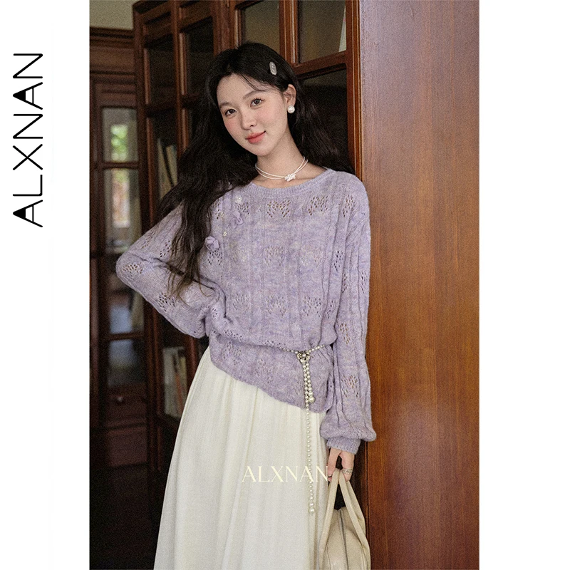 ALXNAN фиолетовый свитер с 3d цветами и бисером, полый дизайн, женский шерстяной свитер, осенний повседневный элегантный свободный крой, топы с круглым вырезом L569161
ALXNAN фиолетовый свитер с 3d цветами и бисером, полый дизайн, женский шерстяной свитер, осенний повседневный элегантный свободный крой, топы с круглым вырезом L569161