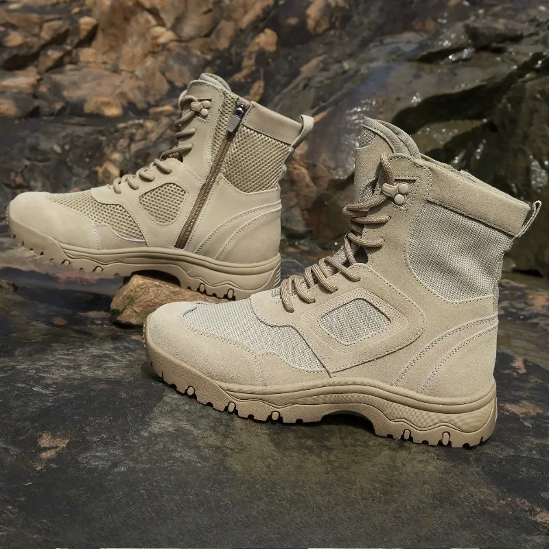 Vintage Men High-top Work Boots Summer Breathable Lightweight Desert Boots New Outdoor Hiking Trekking Shoes
Vintage Men High-top Work Boots Summer Breathable Lightweight Desert Boots New Outdoor Hiking Trekking Shoes