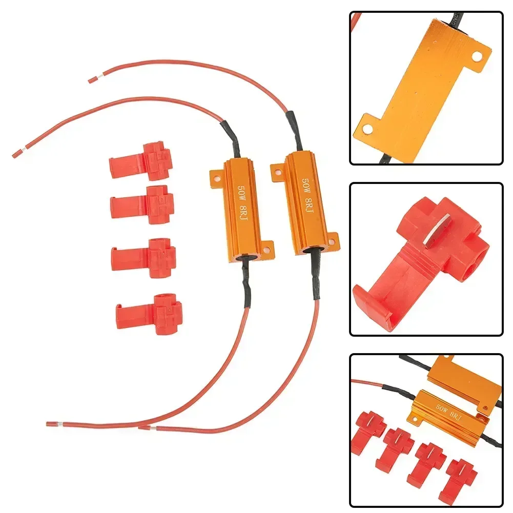 Hot Sale 12V-24V 4pcs 50W 8ohm LED Load Resistor Decoders Fix Hyper Flash Turn Signal Lights Direct Replacement Car Accessories
Hot Sale 12V-24V 4pcs 50W 8ohm LED Load Resistor Decoders Fix Hyper Flash Turn Signal Lights Direct Replacement Car Accessories
