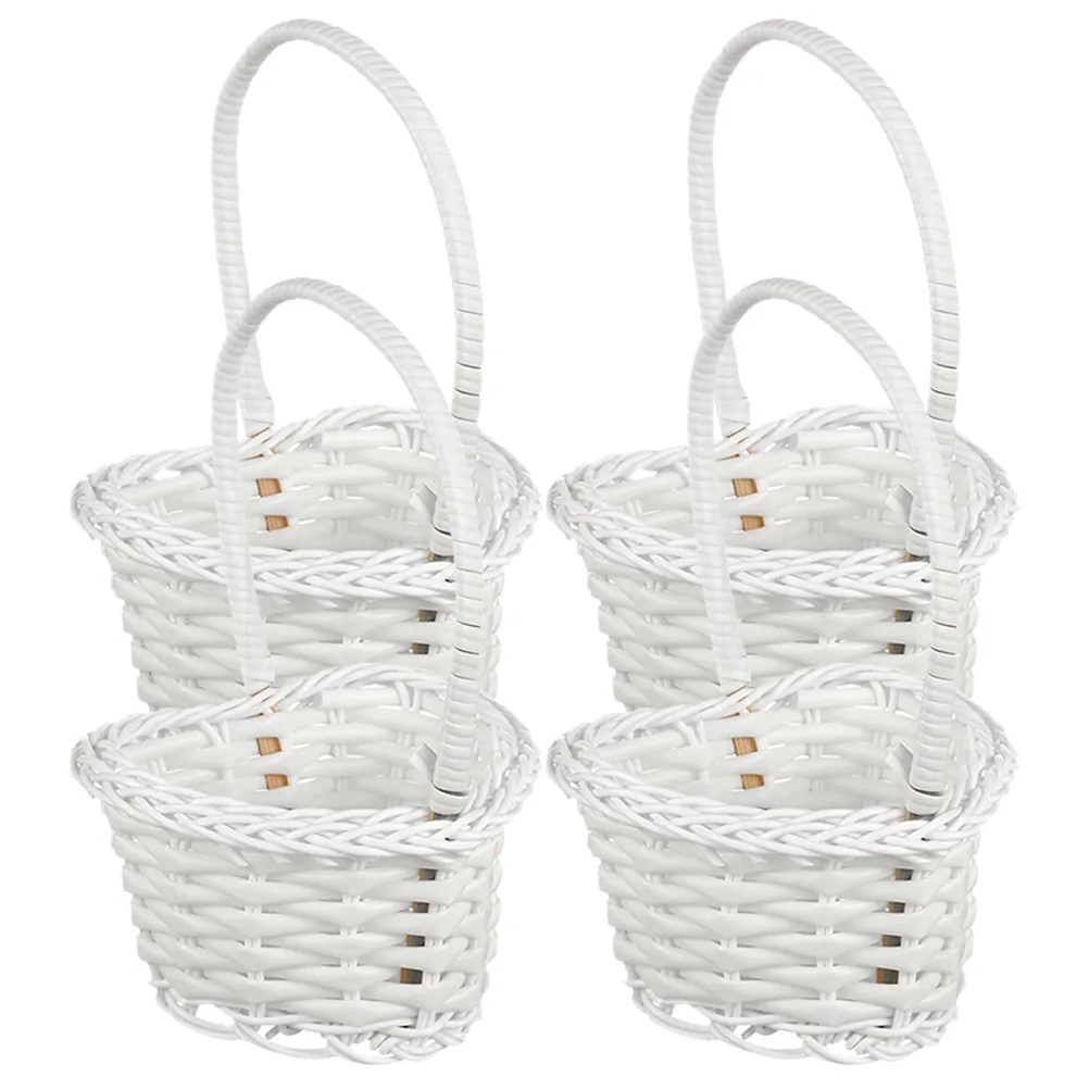 4pcs Flower Girl Basket White Baby Wedding Baskets Woven Basket Portable Storage Handmade Dried Flower Holder
4pcs Flower Girl Basket White Baby Wedding Baskets Woven Basket Portable Storage Handmade Dried Flower Holder