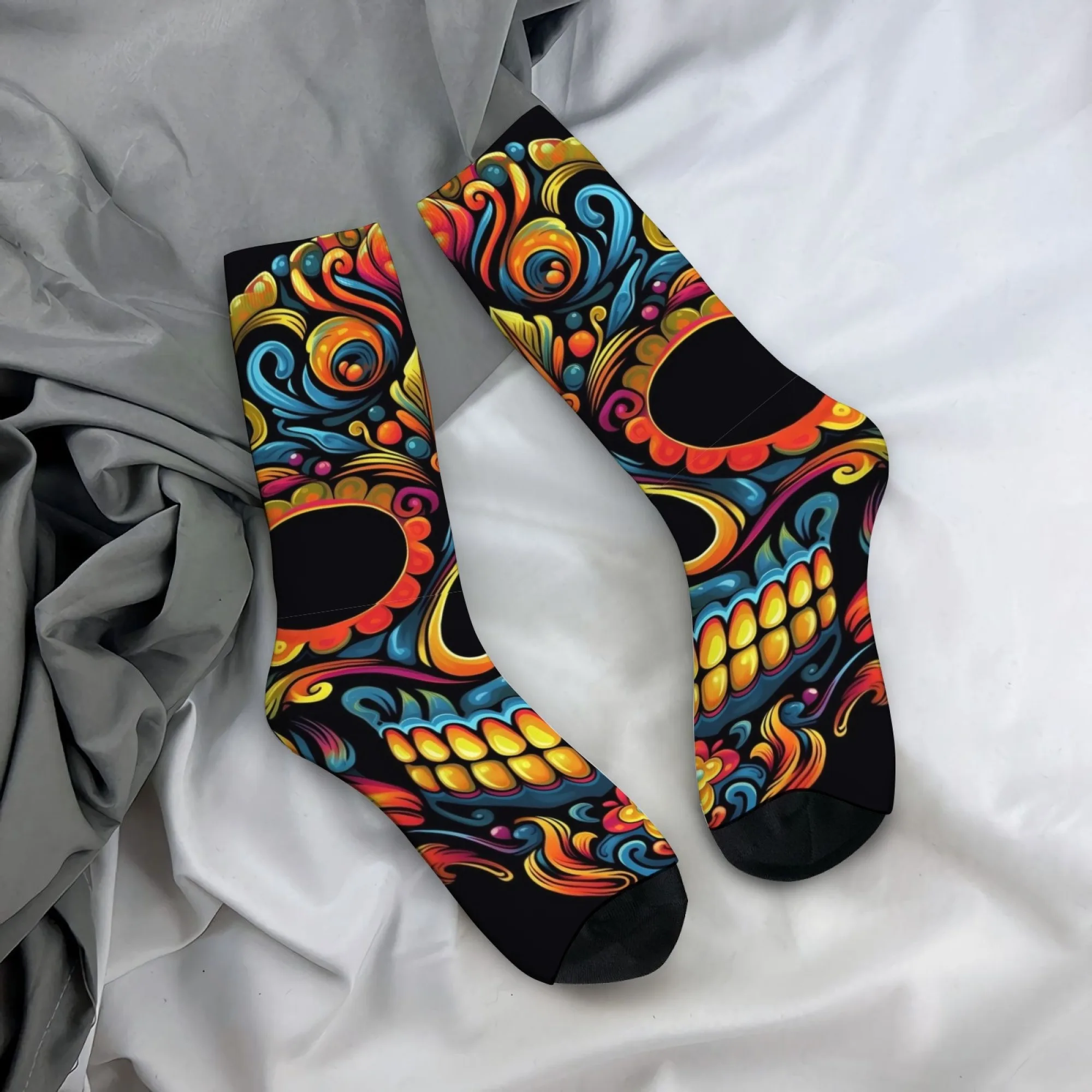 Men's Day of The Dead Sugar Skull Print Mid-Calf Socks Mexican Folk Art Trendy Style Festive Fashion Comfortable Durable Socks
Men's Day of The Dead Sugar Skull Print Mid-Calf Socks Mexican Folk Art Trendy Style Festive Fashion Comfortable Durable Socks