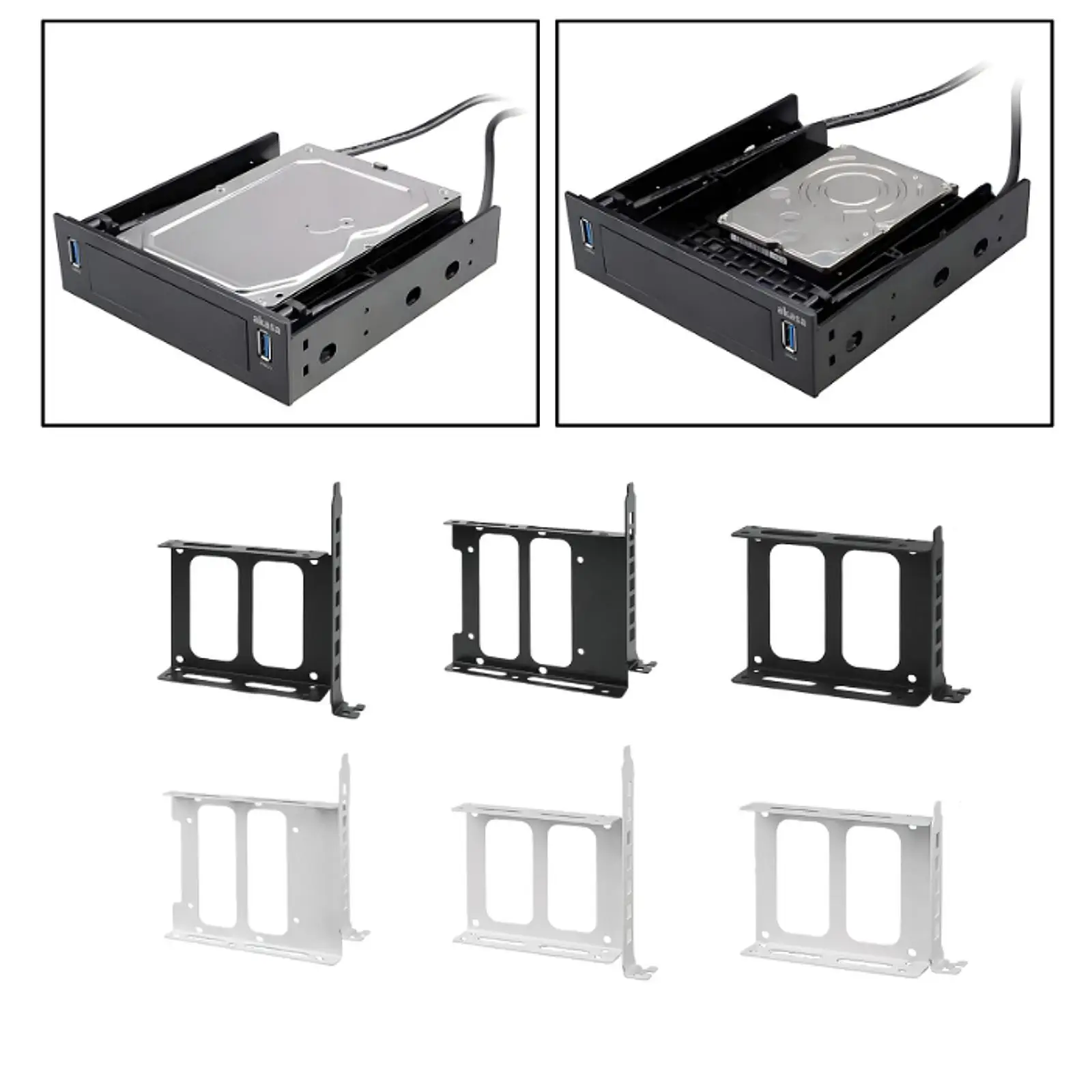 3.5" SSD Bracket PC Computer HDD Bay Easy Installation Computer HDD Bay Sturdy Metal Dual SSD Mounting Bracket Metal Drive Bay