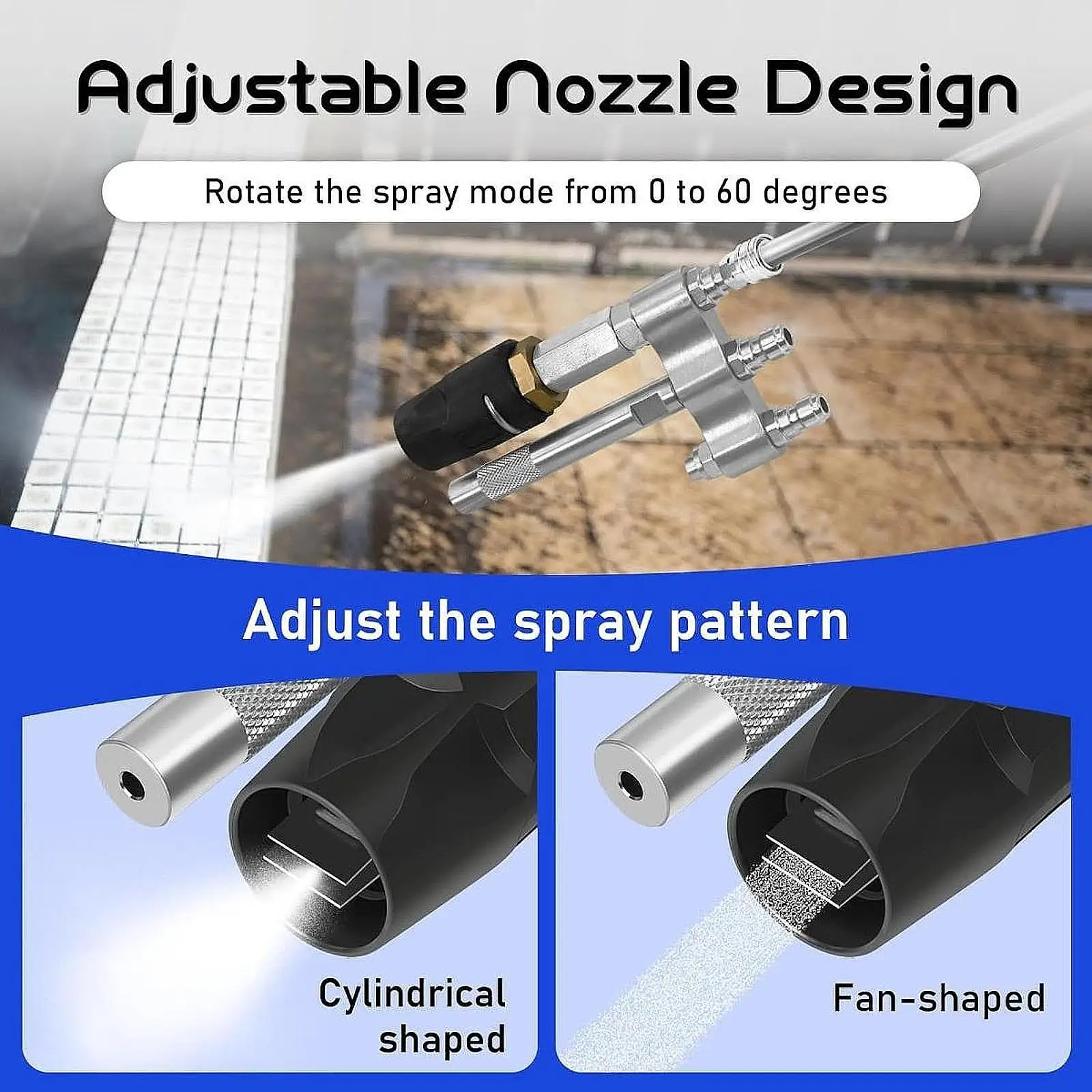 Twist Nozzle 3 in 1 Adjustable Downstream Soft Wash Nozzle for Elevated Area
Twist Nozzle 3 in 1 Adjustable Downstream Soft Wash Nozzle for Elevated Area