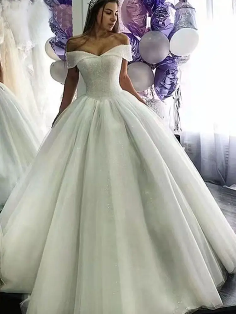 Angelsbridep Crystal Shinny Wedding Dress Beads Sweetheart Tulle Lace-up Sleeves Ball Gown Bridal Gowns Vestidos De Novia
Angelsbridep Crystal Shinny Wedding Dress Beads Sweetheart Tulle Lace-up Sleeves Ball Gown Bridal Gowns Vestidos De Novia