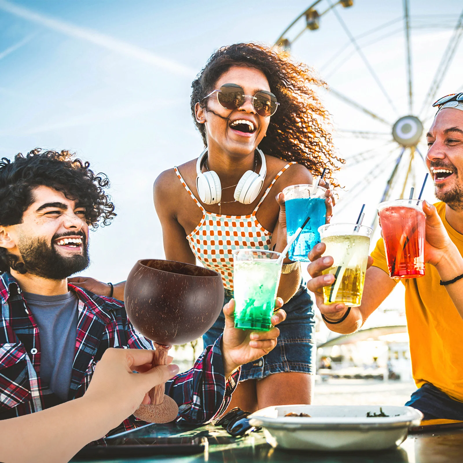 2Pcs Coconut Shell Goblet Creative Cocktail Cup Safe Party Home Wine Holder Unique Design Beverage Container
2Pcs Coconut Shell Goblet Creative Cocktail Cup Safe Party Home Wine Holder Unique Design Beverage Container