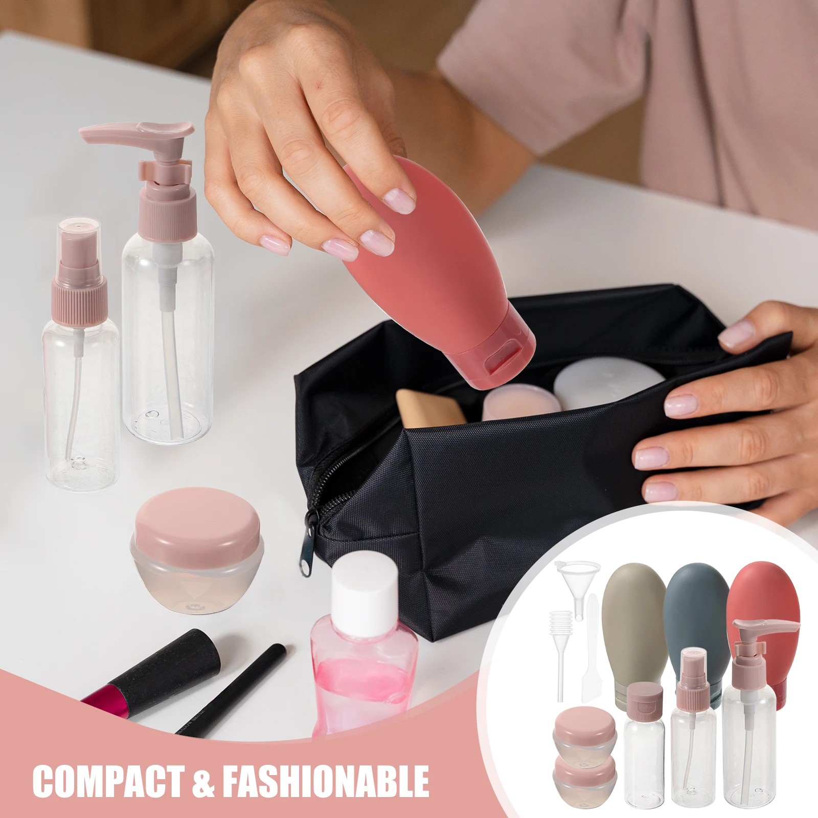 1Set Bottles Travel Kit Refillable Leak-Proof Portable Cream Spray Lotion Shampoo Bottles for Skincare Essentials
1Set Bottles Travel Kit Refillable Leak-Proof Portable Cream Spray Lotion Shampoo Bottles for Skincare Essentials