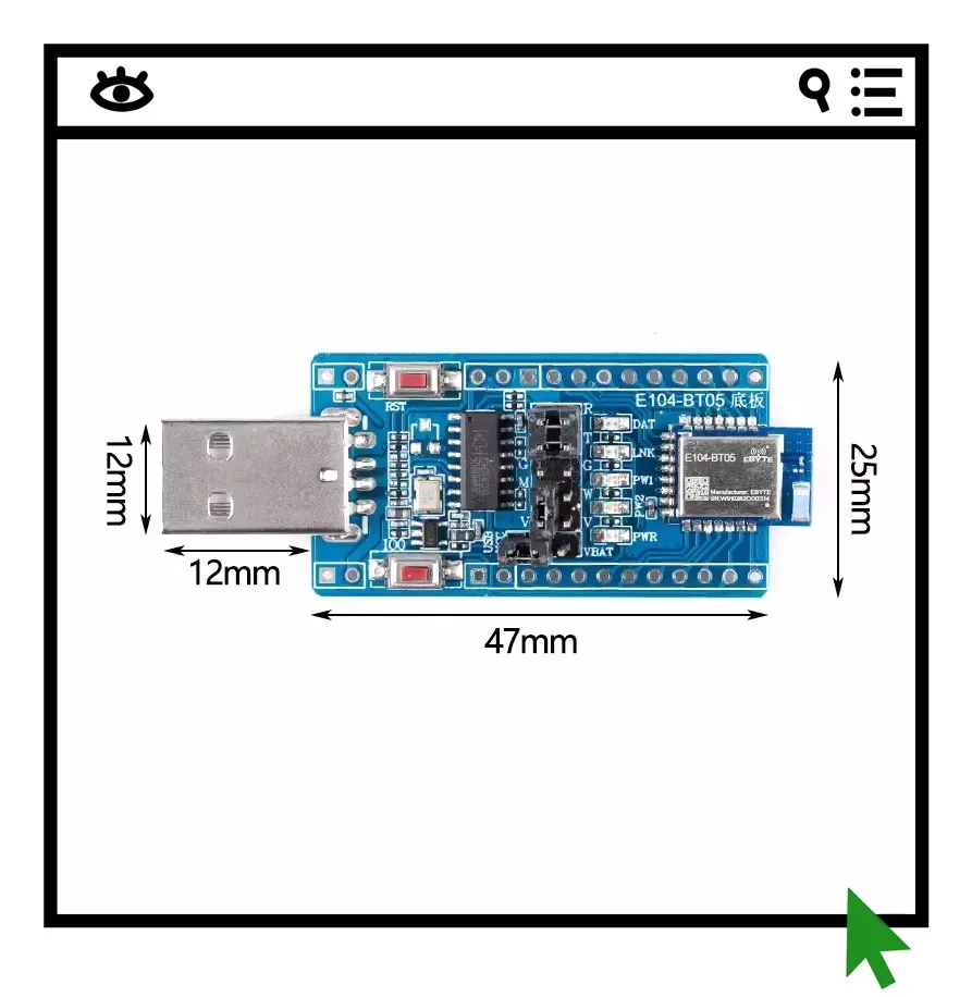 Модуль E104-BT05-TB BLE4.2 USB-TTL для прозрачной передачи данных по последовательному порту, плата для разработки, тестирование 2.4 ГГц
Модуль E104-BT05-TB BLE4.2 USB-TTL для прозрачной передачи данных по последовательному порту, плата для разработки, тестирование 2.4 ГГц