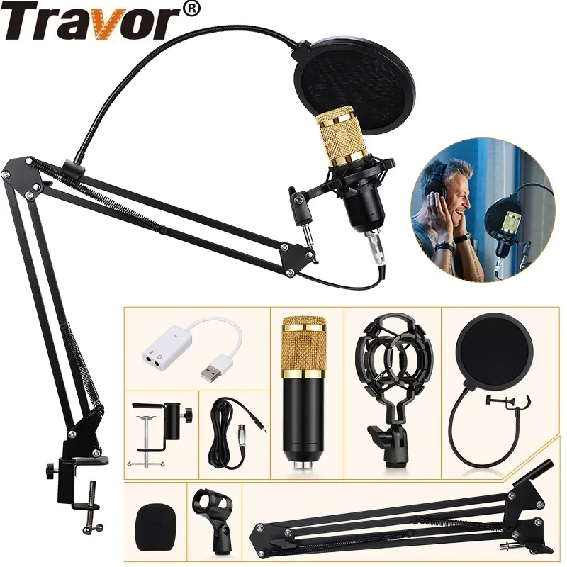 Travor BM800 Microphone Professional Condenser Audio 3.5 Mm Wired Studio Microphone for Radio Broadcasting Singing Mic Holder
Travor BM800 Microphone Professional Condenser Audio 3.5 Mm Wired Studio Microphone for Radio Broadcasting Singing Mic Holder