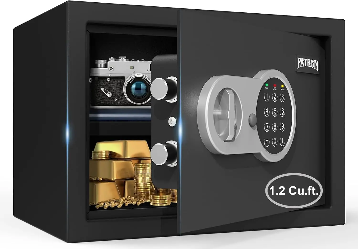 1.2 Cu.ft. Safe Box with Key and Digital Keypad, Removable Shelf for Home Office Hotel Business Security
1.2 Cu.ft. Safe Box with Key and Digital Keypad, Removable Shelf for Home Office Hotel Business Security