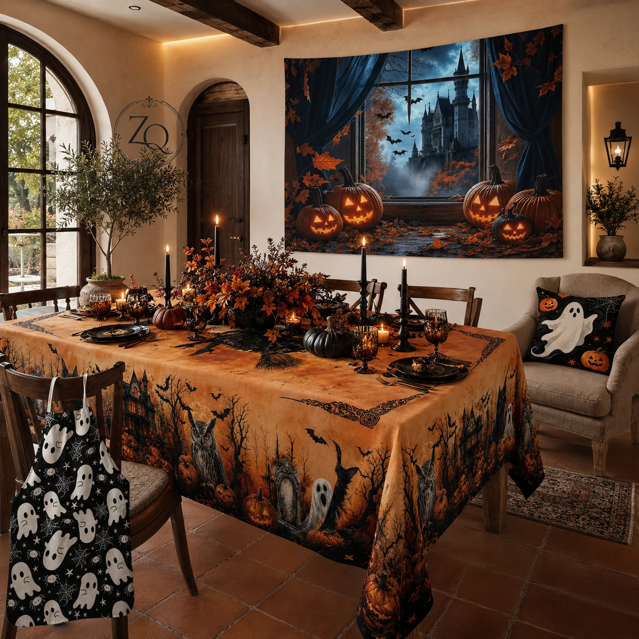 Expand Your Living Room: 3D Dark Castle Tapestry and Vintage Fall Tablecloth for Halloween Dinner
Expand Your Living Room: 3D Dark Castle Tapestry and Vintage Fall Tablecloth for Halloween Dinner