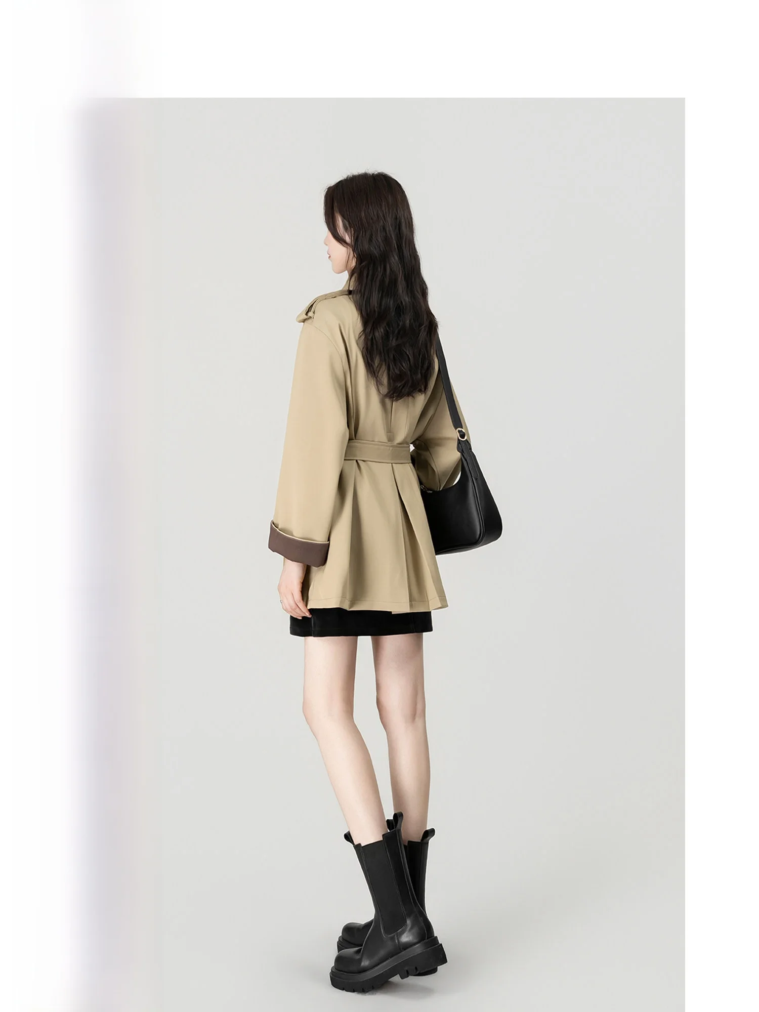 Wavy Egg Korean Style Patchwork Loose Coat Women's Spring Fashion Long Sleeve Mid-Length Single Button Closure Elegant Coat
Wavy Egg Korean Style Patchwork Loose Coat Women's Spring Fashion Long Sleeve Mid-Length Single Button Closure Elegant Coat