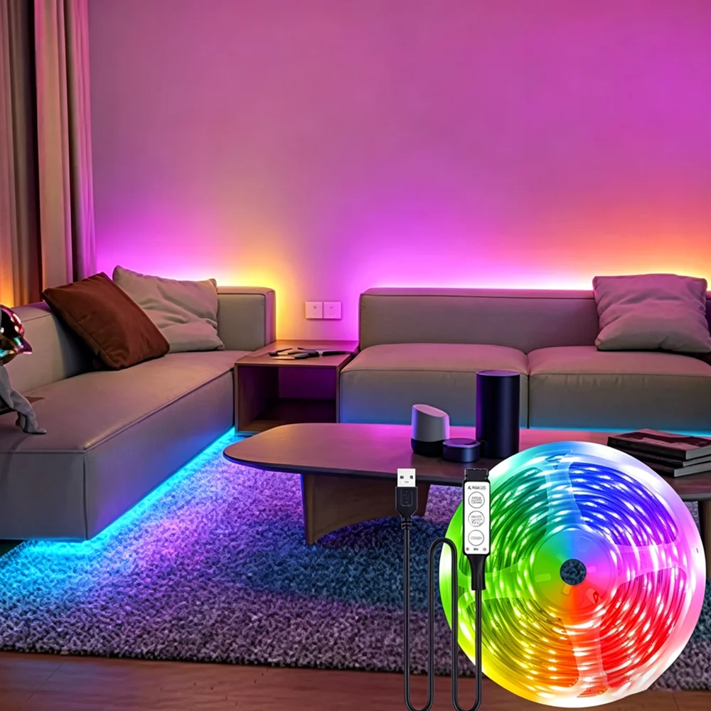 Vibe-Enhancing RGB LED Strip, 3-Key Control, USB Powered for Bedroom, Gaming & TV Backlight
Vibe-Enhancing RGB LED Strip, 3-Key Control, USB Powered for Bedroom, Gaming & TV Backlight