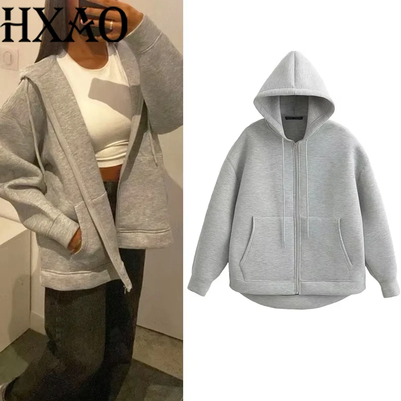 HXAO Grey Women's Outerwears Bomber Varsity Jacket Coat 2024 Spring Autumn Ladies Fashion Casual Long Sleeve Black Jackets
HXAO Grey Women's Outerwears Bomber Varsity Jacket Coat 2024 Spring Autumn Ladies Fashion Casual Long Sleeve Black Jackets