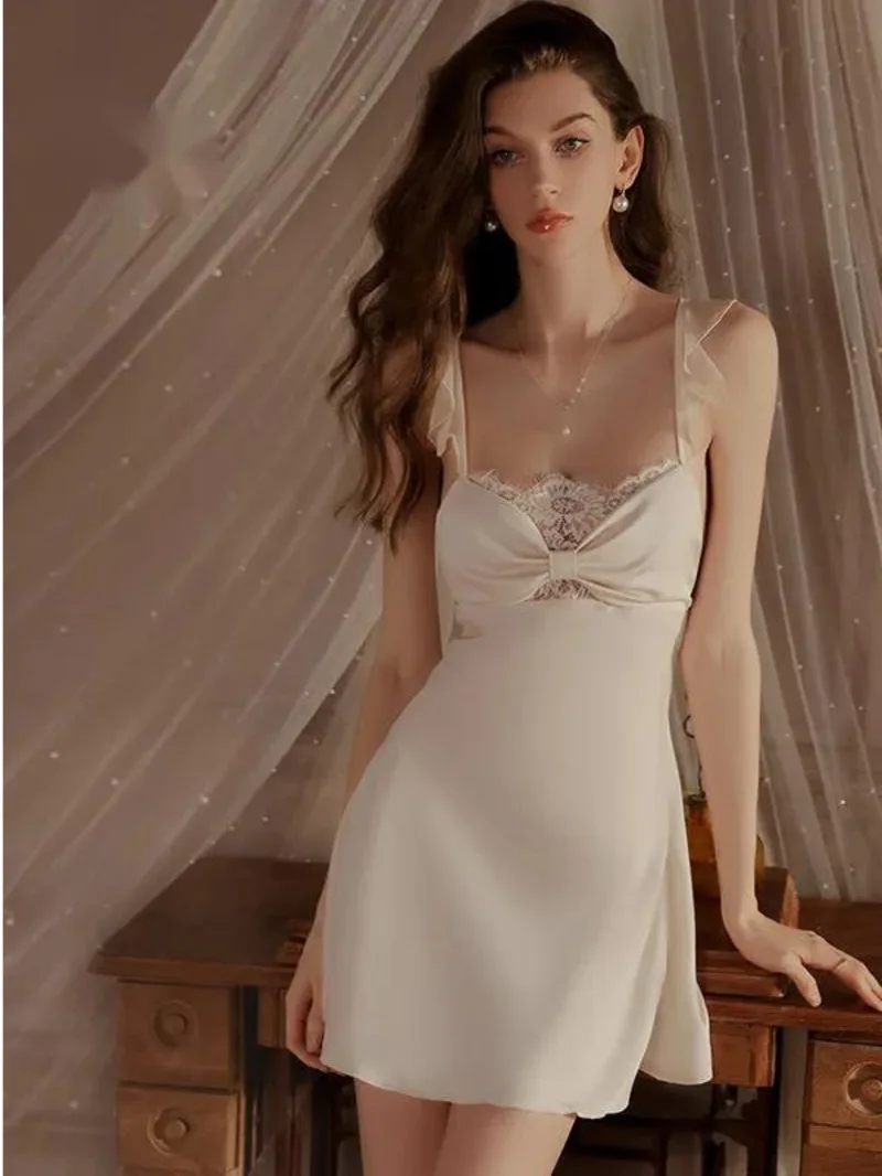 Модная экзотическая летняя женская одежда, однотонное милое милое платье в стиле девушки с бантом, украшение с кружевным узором, элегантное платье 3MOU 
Модная экзотическая летняя женская одежда, однотонное милое милое платье в стиле девушки с бантом, украшение с кружевным узором, элегантное платье 3MOU