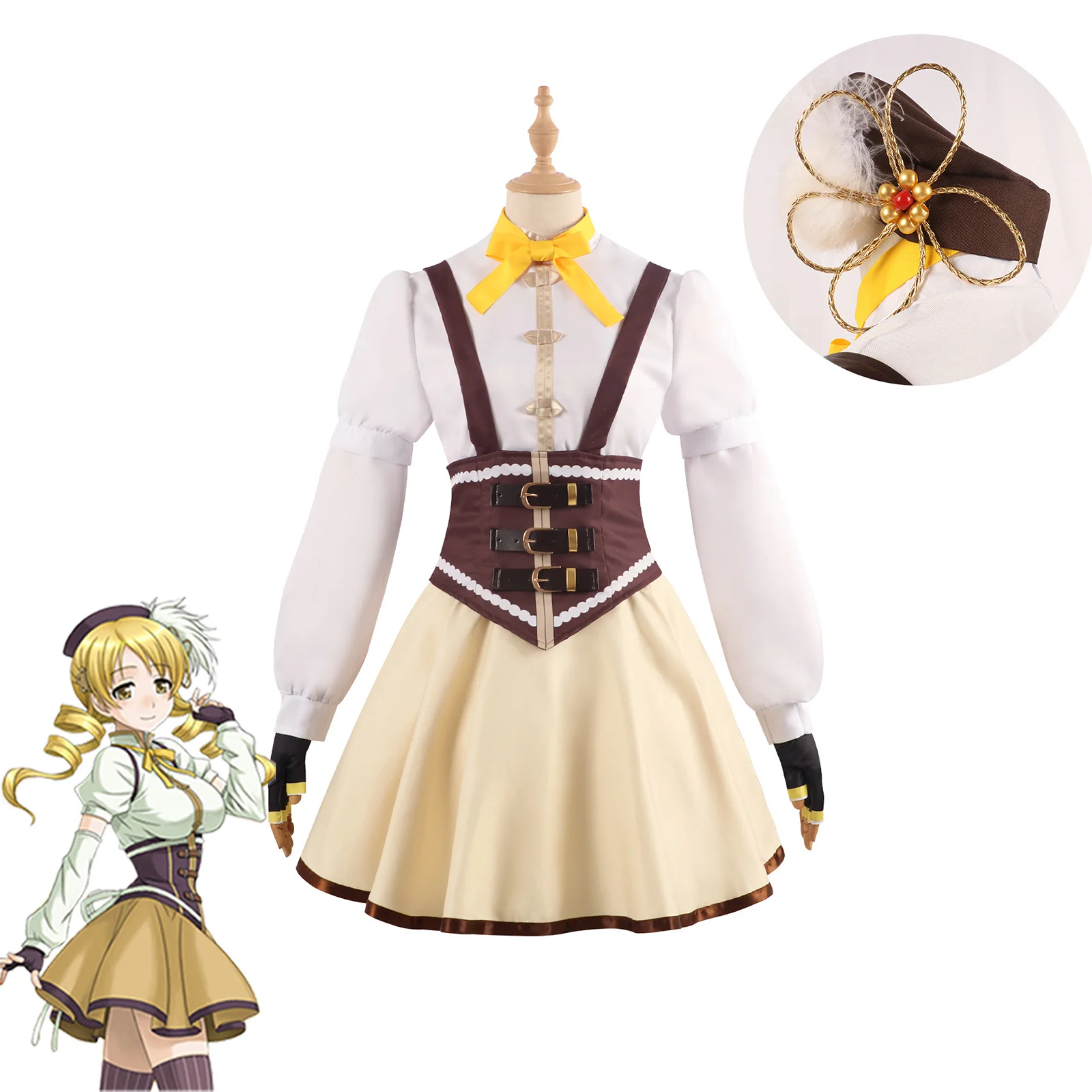 Puella Magi Madoka Magica Tomoe Mami Cosplay Costume Uniform Coat Tie Full Set Synthetic Wavy Hair Halloween Party
Puella Magi Madoka Magica Tomoe Mami Cosplay Costume Uniform Coat Tie Full Set Synthetic Wavy Hair Halloween Party