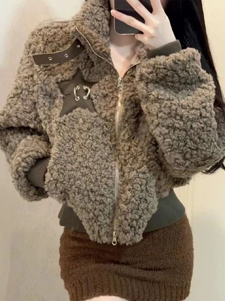 Lamb Wool Jacket Coat Woman Cashmere Overlong Mountaineering Military Unisex Heavy-Duty Cargo Combat Epaulets Badge Ribbed
Lamb Wool Jacket Coat Woman Cashmere Overlong Mountaineering Military Unisex Heavy-Duty Cargo Combat Epaulets Badge Ribbed