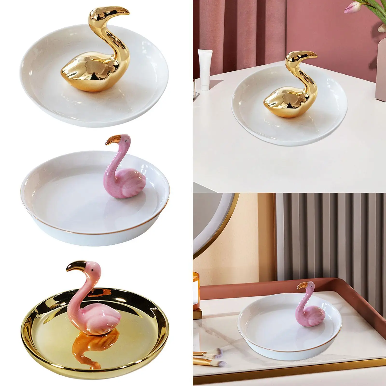 Jewelry Organizer Flamingo Statue Fashion Desk Ornament Portable Birthday Gift Ceramic Ring Dish Trinkets Storage for Brooch Key
Jewelry Organizer Flamingo Statue Fashion Desk Ornament Portable Birthday Gift Ceramic Ring Dish Trinkets Storage for Brooch Key