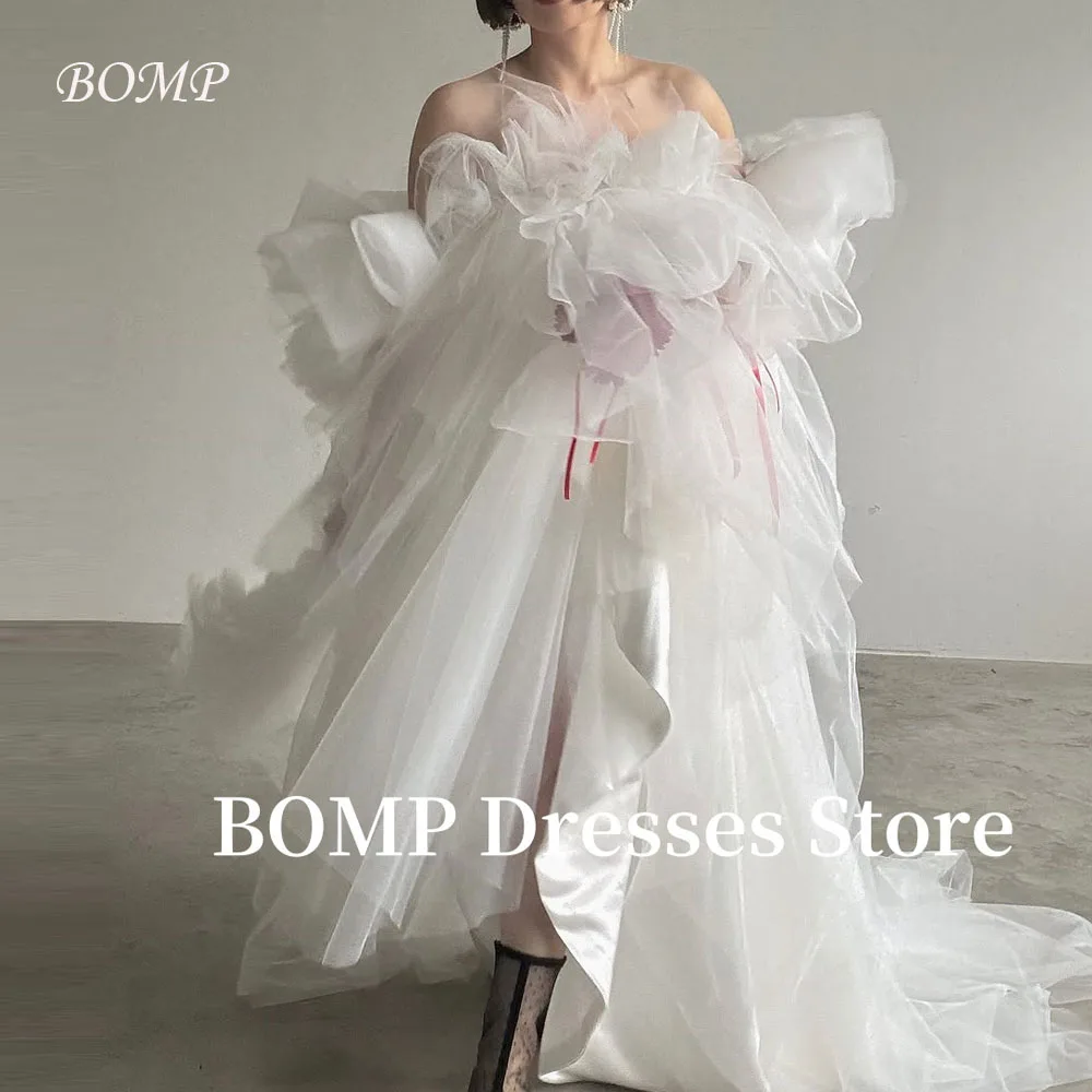 BOMP 2025 Puff Korea Women Wedding Dresses Strapless Ruffles Sleeves Pregnant Women Tulle Princess Bride Gowns Customized
BOMP 2025 Puff Korea Women Wedding Dresses Strapless Ruffles Sleeves Pregnant Women Tulle Princess Bride Gowns Customized