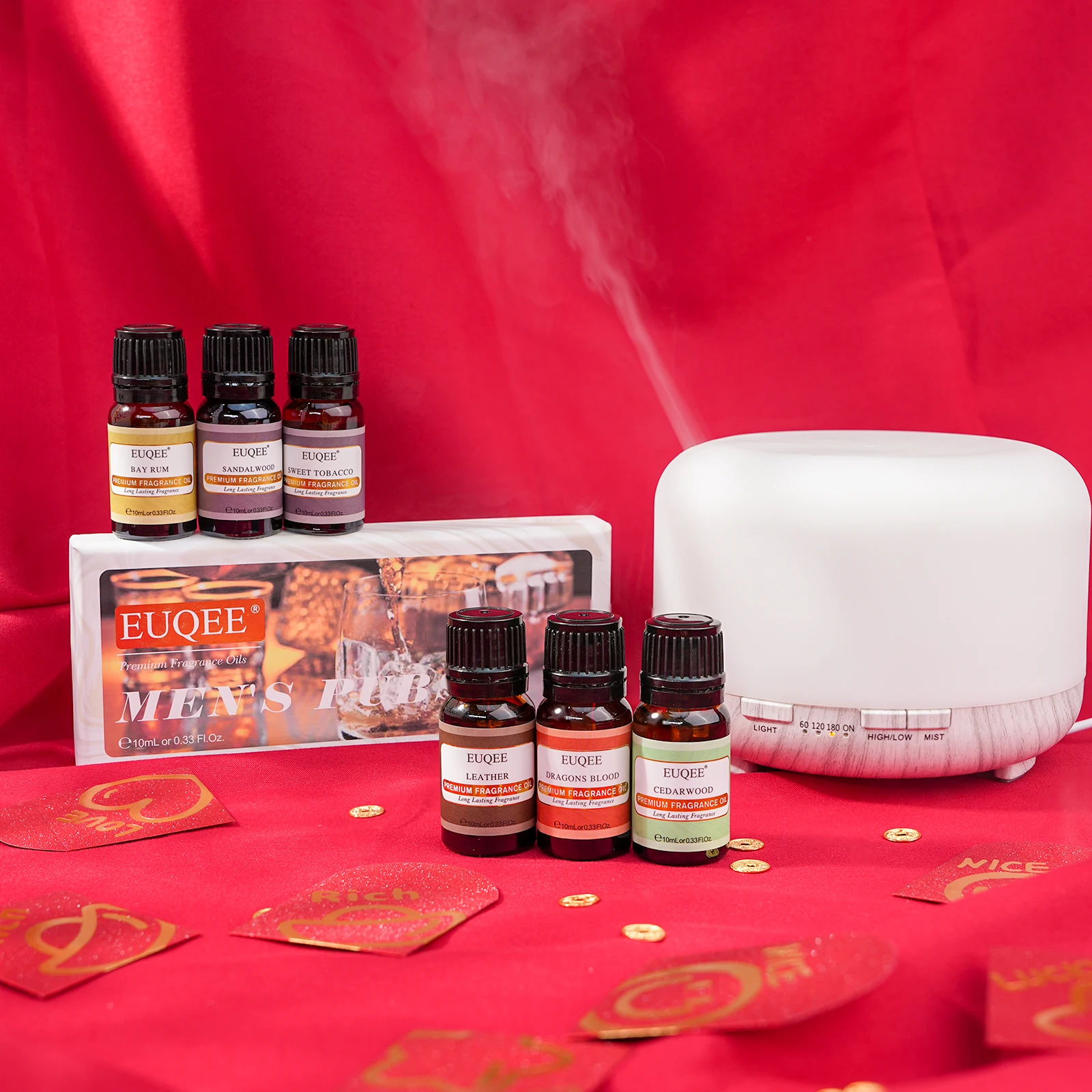 EUQEE Men's Pubs Fragrance Oil Set For Car Diffuser Candle Making -10ml x 6 - Leather,Dragons Blood,Sandalwood,Bay Rum,Cedarwood
EUQEE Men's Pubs Fragrance Oil Set For Car Diffuser Candle Making -10ml x 6 - Leather,Dragons Blood,Sandalwood,Bay Rum,Cedarwood