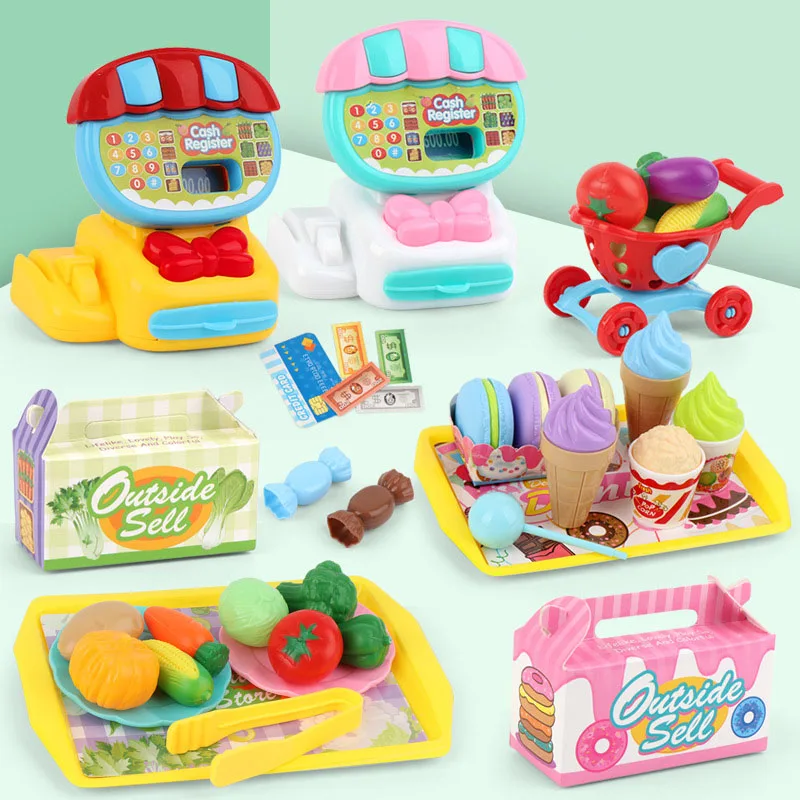 Simulation Cartoon Kids Mini Supermarket Cash Register Play House Toy Set Dessert Fruit Shopping Cart Children's Toys
Simulation Cartoon Kids Mini Supermarket Cash Register Play House Toy Set Dessert Fruit Shopping Cart Children's Toys