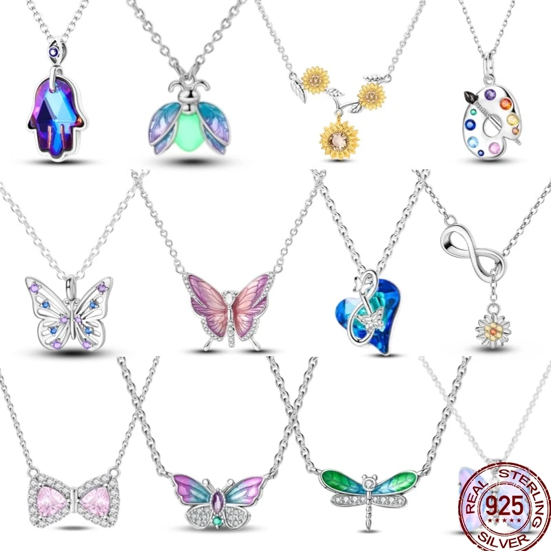 925 Sterling Silver Butterfly Necklace Dragonfly Flower Necklace Luminous Firefly Pendant Necklace For Women's Exquisite Jewelry
925 Sterling Silver Butterfly Necklace Dragonfly Flower Necklace Luminous Firefly Pendant Necklace For Women's Exquisite Jewelry