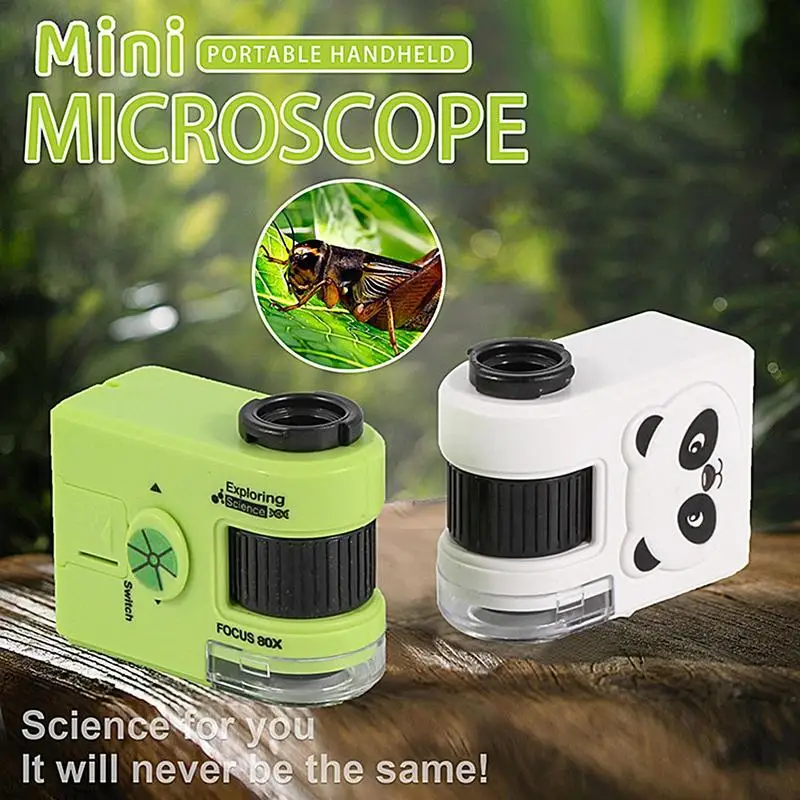 80X Pocket Microscope with LED Light Kids Science Educational Toys Portable Handheld Microscope Outdoor Children Stem Toy Gifts
80X Pocket Microscope with LED Light Kids Science Educational Toys Portable Handheld Microscope Outdoor Children Stem Toy Gifts